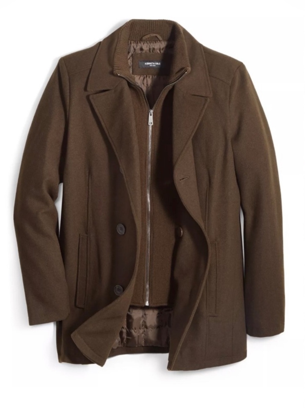 Kenneth Cole Reaction Brown Pea Coat